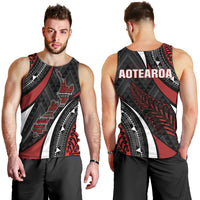 Aotearoa New Zealand Native Birds Map Men Tank Top Silver Fern Tribal Pattern DT05 - Polynesian Pride
