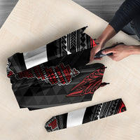 Aotearoa New Zealand Native Birds Map Umbrella Silver Fern Tribal Pattern DT05 - Polynesian Pride