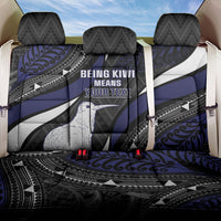 Personalised New Zealand Kiwi Back Car Seat Cover Silver Fern Tribal Pattern DT05 One Size Navy - Polynesian Pride