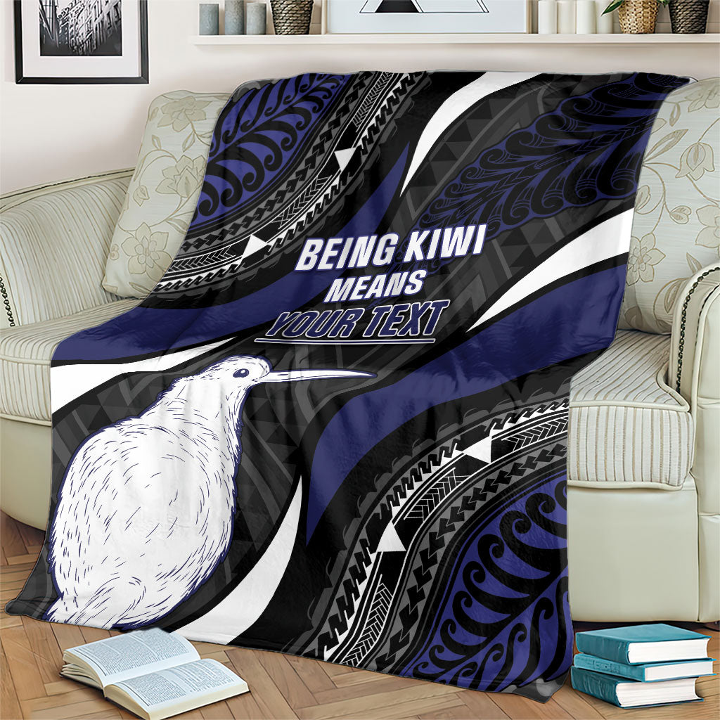 Personalised New Zealand Kiwi Blanket Silver Fern Tribal Pattern DT05 - Polynesian Pride