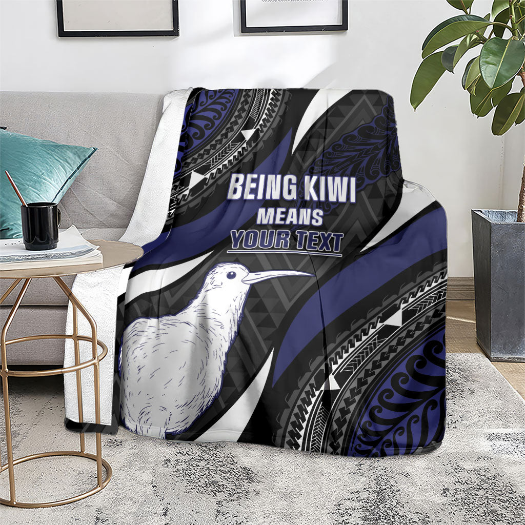 Personalised New Zealand Kiwi Blanket Silver Fern Tribal Pattern DT05 - Polynesian Pride