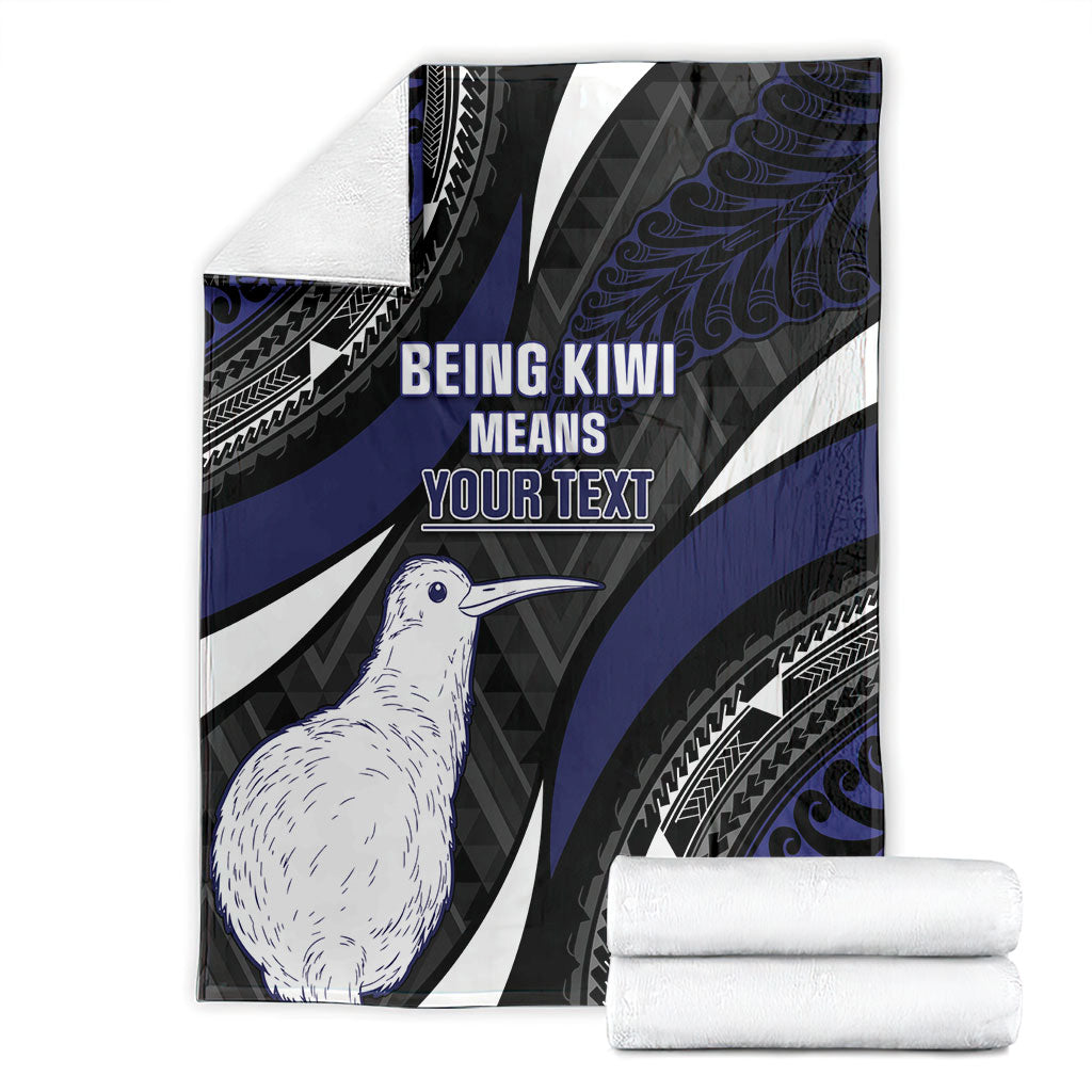 Personalised New Zealand Kiwi Blanket Silver Fern Tribal Pattern DT05 - Polynesian Pride