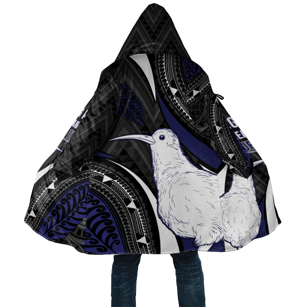 Personalised New Zealand Kiwi Cloak Silver Fern Tribal Pattern DT05 Unisex Navy - Polynesian Pride