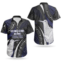 Personalised New Zealand Kiwi Couples Matching Off Shoulder Maxi Dress and Hawaiian Shirt Silver Fern Tribal Pattern DT05 - Polynesian Pride