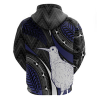 Personalised New Zealand Kiwi Hoodie Silver Fern Tribal Pattern DT05 - Polynesian Pride