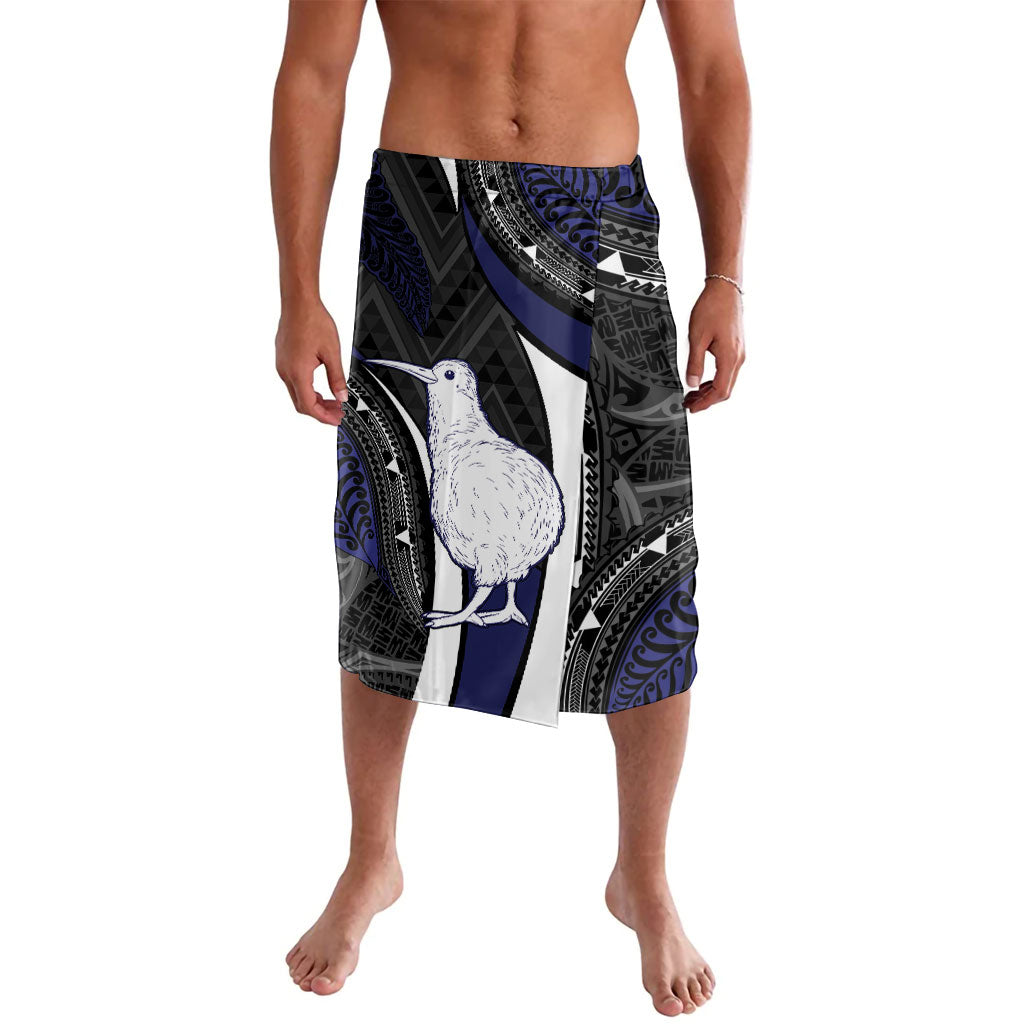 New Zealand Kiwi Lavalava Silver Fern Tribal Pattern DT05 Navy - Polynesian Pride