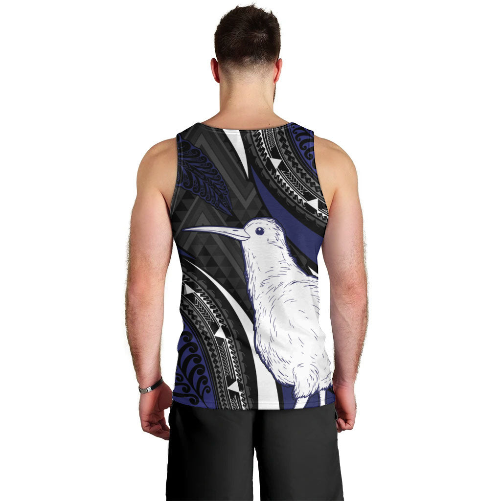 Personalised New Zealand Kiwi Men Tank Top Silver Fern Tribal Pattern DT05 - Polynesian Pride