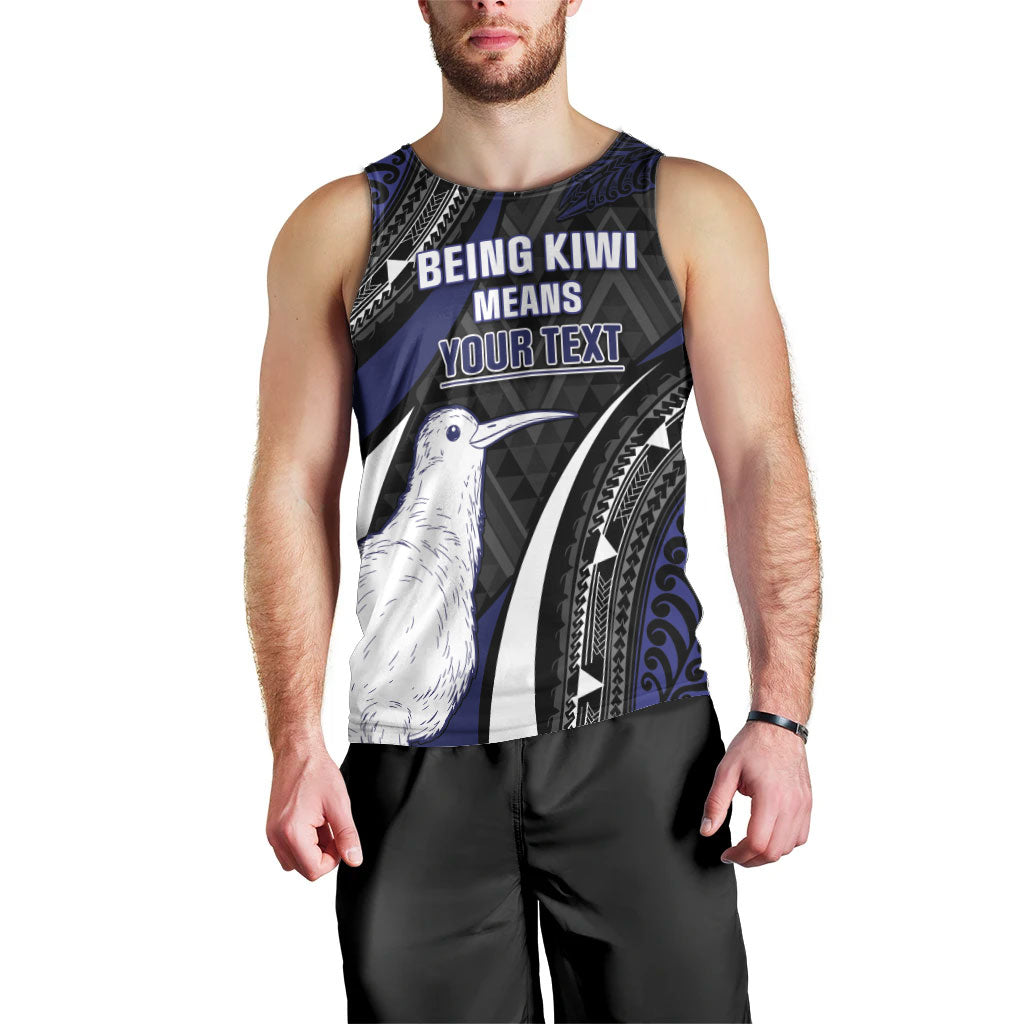 Personalised New Zealand Kiwi Men Tank Top Silver Fern Tribal Pattern DT05 - Polynesian Pride