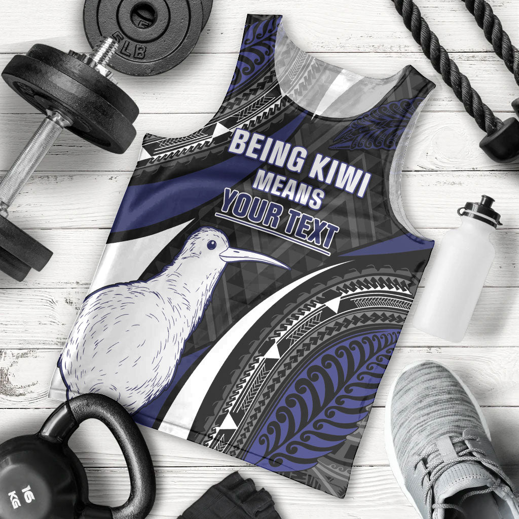 Personalised New Zealand Kiwi Men Tank Top Silver Fern Tribal Pattern DT05 - Polynesian Pride