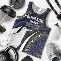Personalised New Zealand Kiwi Men Tank Top Silver Fern Tribal Pattern DT05 - Polynesian Pride