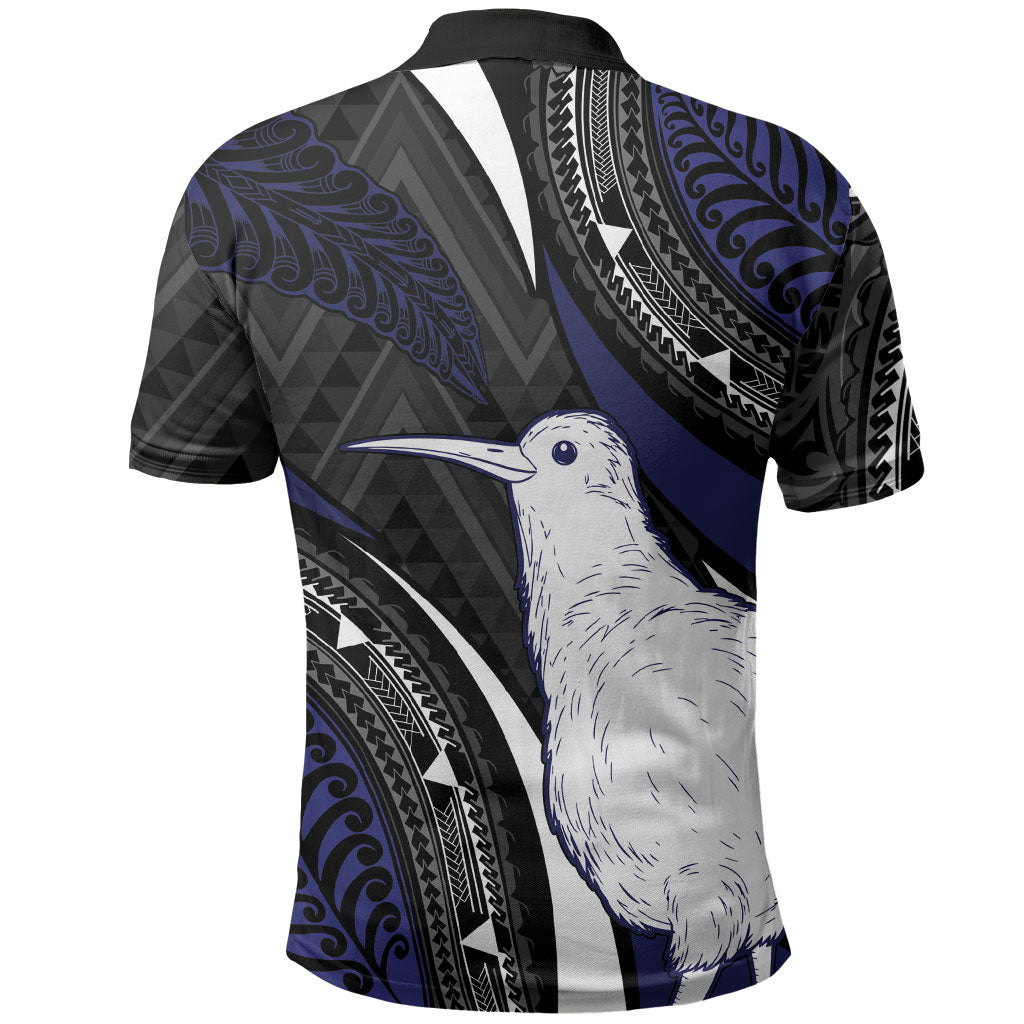 Personalised New Zealand Kiwi Polo Shirt Silver Fern Tribal Pattern DT05 - Polynesian Pride