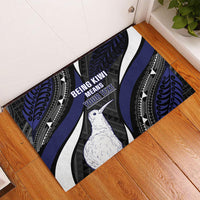 Personalised New Zealand Kiwi Rubber Doormat Silver Fern Tribal Pattern DT05 - Polynesian Pride