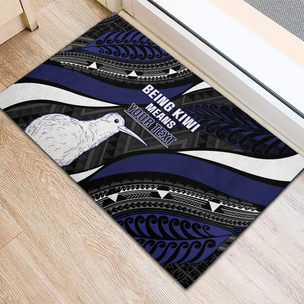 Personalised New Zealand Kiwi Rubber Doormat Silver Fern Tribal Pattern DT05 - Polynesian Pride