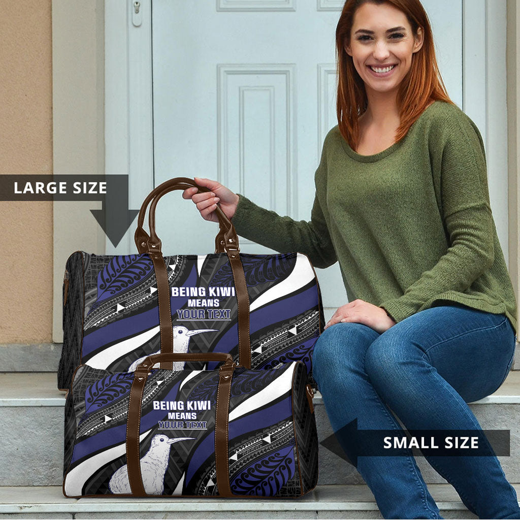 Personalised New Zealand Kiwi Travel Bag Silver Fern Tribal Pattern DT05 - Polynesian Pride
