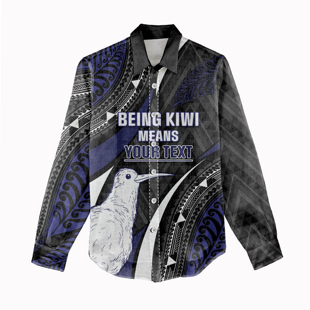 Personalised New Zealand Kiwi Women Casual Shirt Silver Fern Tribal Pattern DT05 - Polynesian Pride