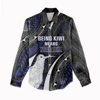 Personalised New Zealand Kiwi Women Casual Shirt Silver Fern Tribal Pattern DT05 - Polynesian Pride