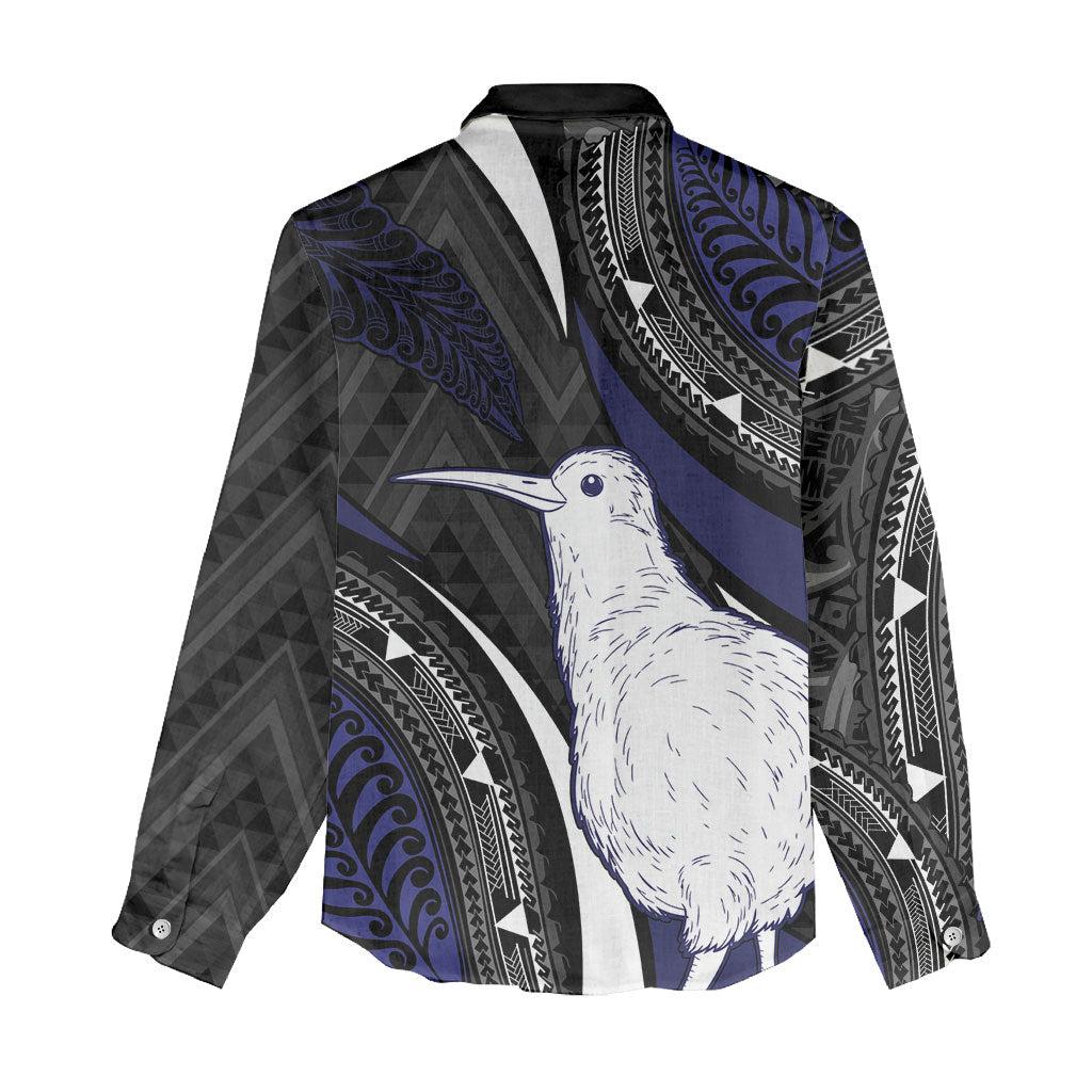 Personalised New Zealand Kiwi Women Casual Shirt Silver Fern Tribal Pattern DT05 - Polynesian Pride