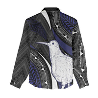 Personalised New Zealand Kiwi Women Casual Shirt Silver Fern Tribal Pattern DT05 - Polynesian Pride