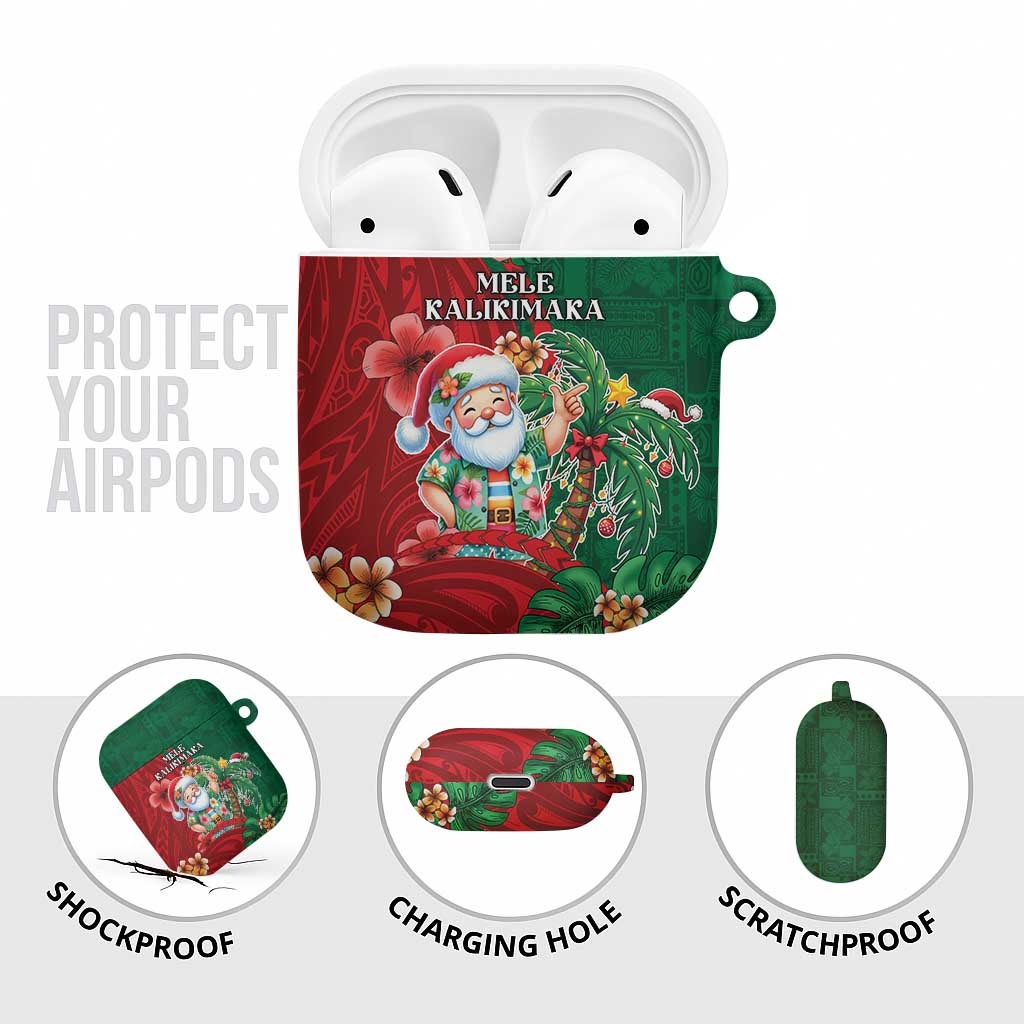 Hawaii Christmas AirPods Case Mele Kalikimaka Funny Hawaiian Santa - Polynesian Pride