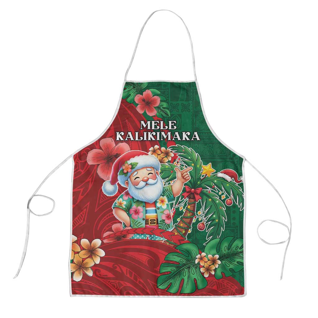 Hawaii Christmas Apron Mele Kalikimaka Funny Hawaiian Santa - Polynesian Pride
