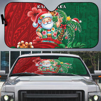Hawaii Christmas Auto Sun Shade Mele Kalikimaka Funny Hawaiian Santa - Polynesian Pride
