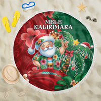 Hawaii Christmas Beach Blanket Mele Kalikimaka Funny Hawaiian Santa DT05 One Size 150cm Green - Polynesian Pride