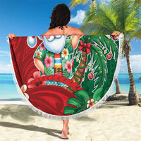 Hawaii Christmas Beach Blanket Mele Kalikimaka Funny Hawaiian Santa DT05 - Polynesian Pride