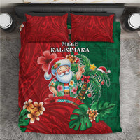 Hawaii Christmas Bedding Set Mele Kalikimaka Funny Hawaiian Santa - Polynesian Pride