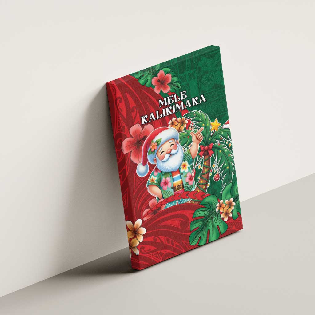 Hawaii Christmas Canvas Wall Art Mele Kalikimaka Funny Hawaiian Santa - Polynesian Pride