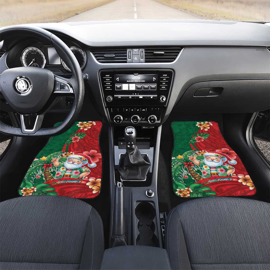 Hawaii Christmas Car Mats Mele Kalikimaka Funny Hawaiian Santa - Polynesian Pride