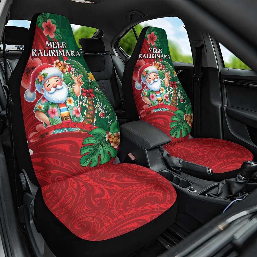 Hawaii Christmas Car Seat Cover Mele Kalikimaka Funny Hawaiian Santa - Polynesian Pride