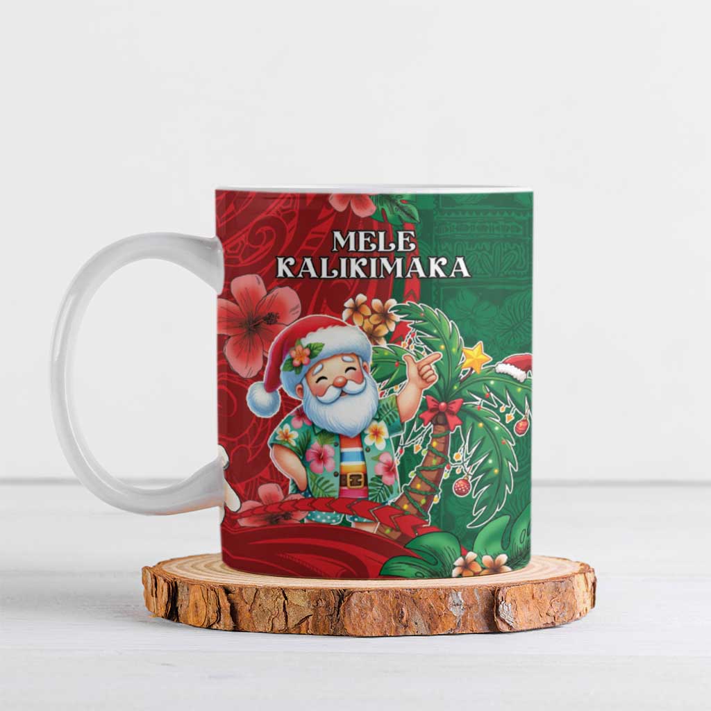 Hawaii Christmas Ceramic Mug Mele Kalikimaka Funny Hawaiian Santa - Polynesian Pride