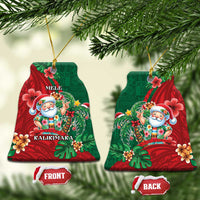 Hawaii Christmas Ceramic Ornament Mele Kalikimaka Funny Hawaiian Santa - Polynesian Pride