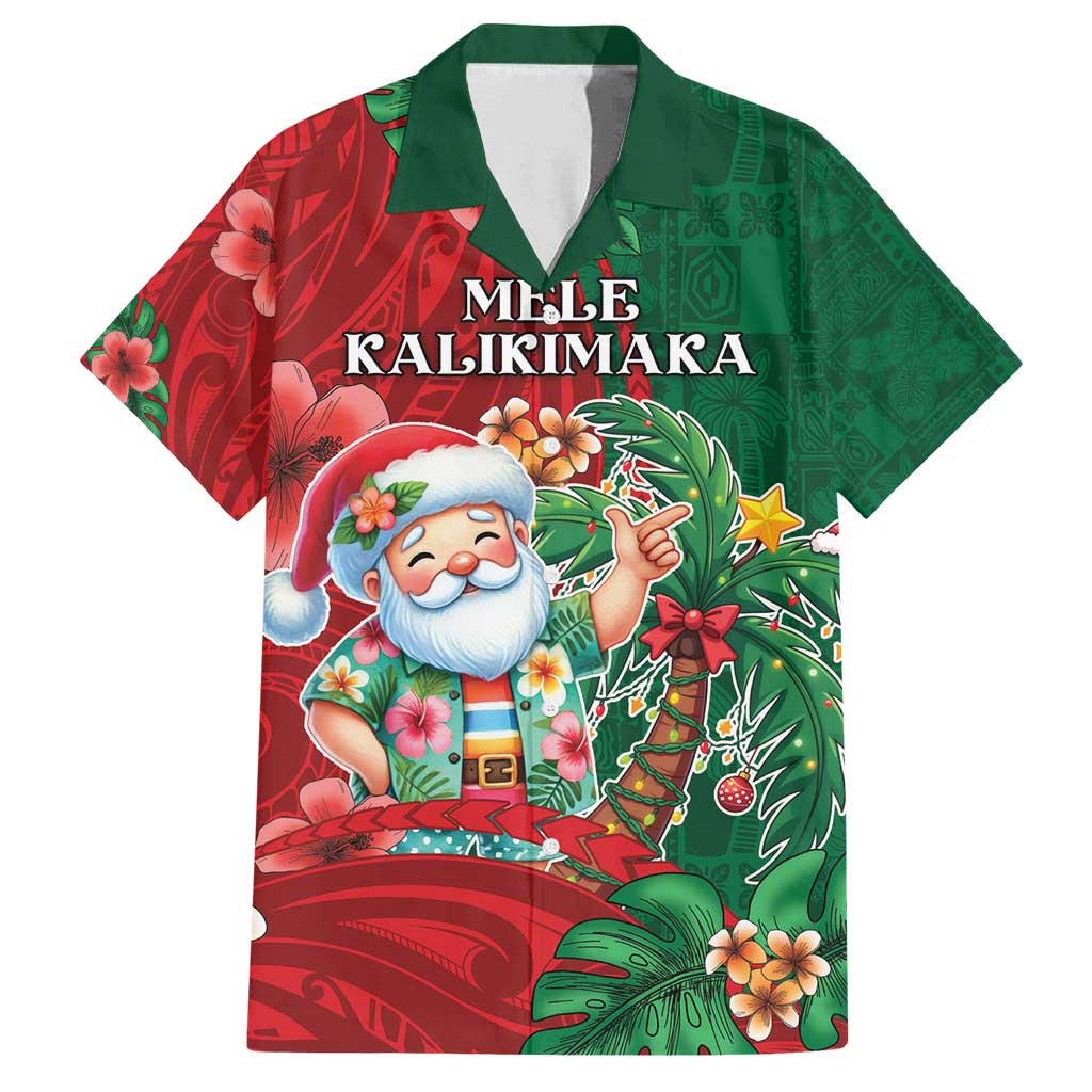 Hawaii Christmas Family Matching Long Sleeve Bodycon Dress and Hawaiian Shirt Mele Kalikimaka Funny Hawaiian Santa - Polynesian Pride