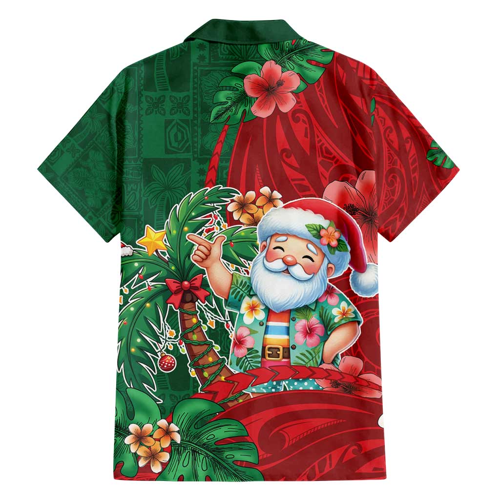 Hawaii Christmas Family Matching Long Sleeve Bodycon Dress and Hawaiian Shirt Mele Kalikimaka Funny Hawaiian Santa - Polynesian Pride