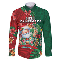 Hawaii Christmas Family Matching Off The Shoulder Long Sleeve Dress and Hawaiian Shirt Mele Kalikimaka Funny Hawaiian Santa - Polynesian Pride