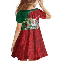 Hawaii Christmas Family Matching Off Shoulder Short Dress and Hawaiian Shirt Mele Kalikimaka Funny Hawaiian Santa - Polynesian Pride