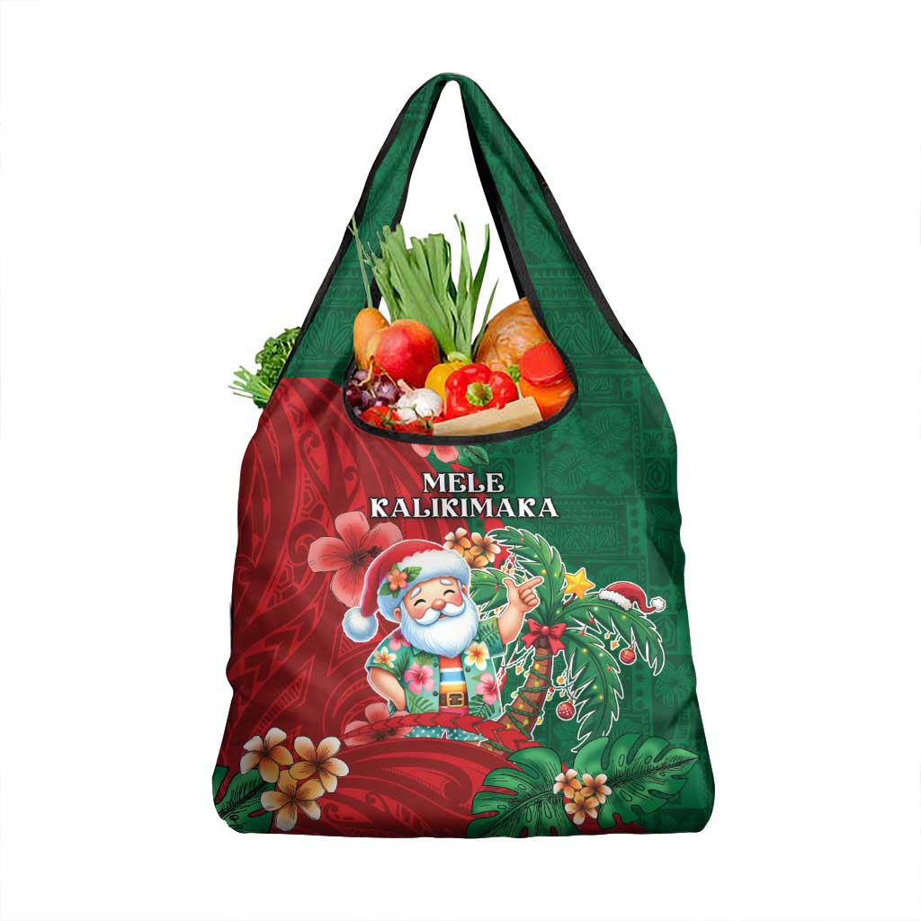 Hawaii Christmas Grocery Bag Mele Kalikimaka Funny Hawaiian Santa - Polynesian Pride