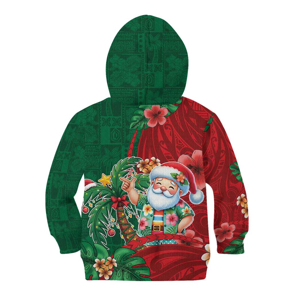 Hawaii Christmas Kid Hoodie Mele Kalikimaka Funny Hawaiian Santa - Polynesian Pride