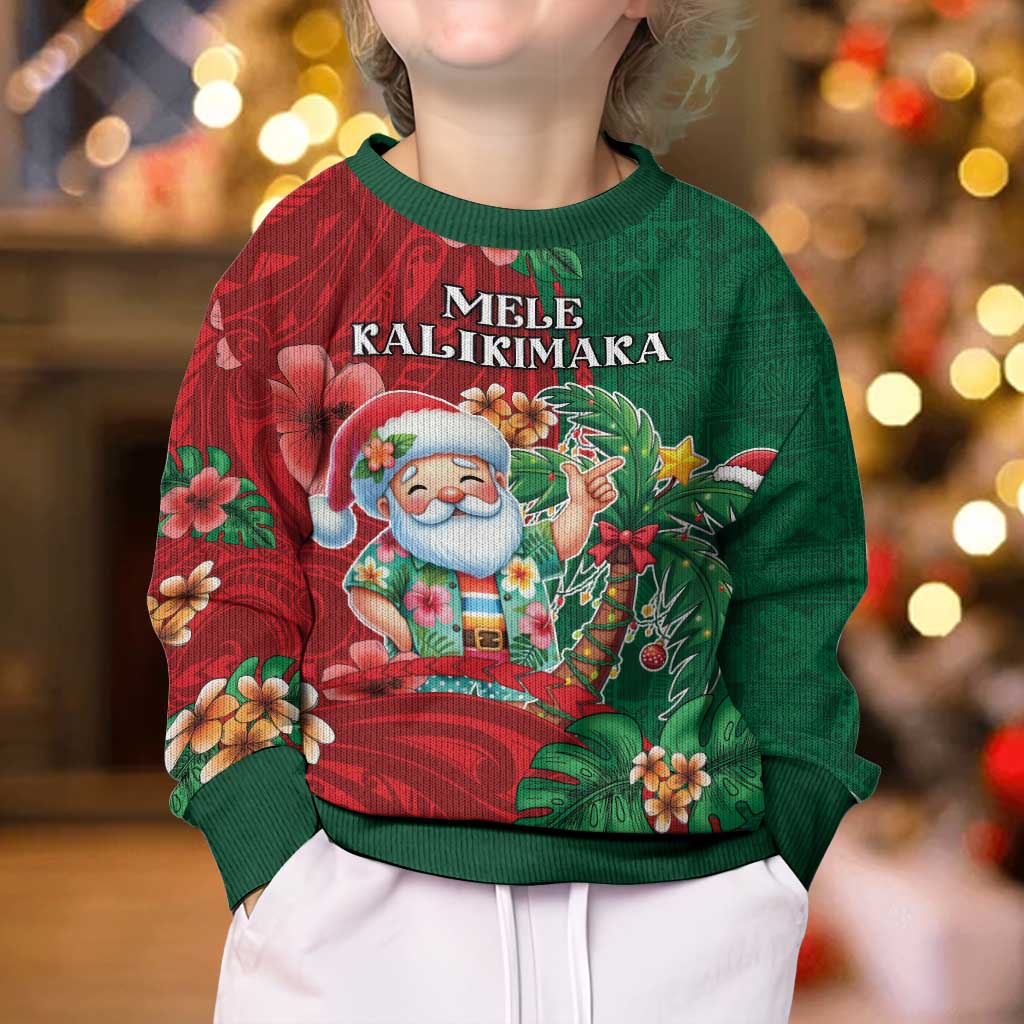 Hawaii Christmas Kid Ugly Christmas Sweater Mele Kalikimaka Funny Hawaiian Santa - Polynesian Pride