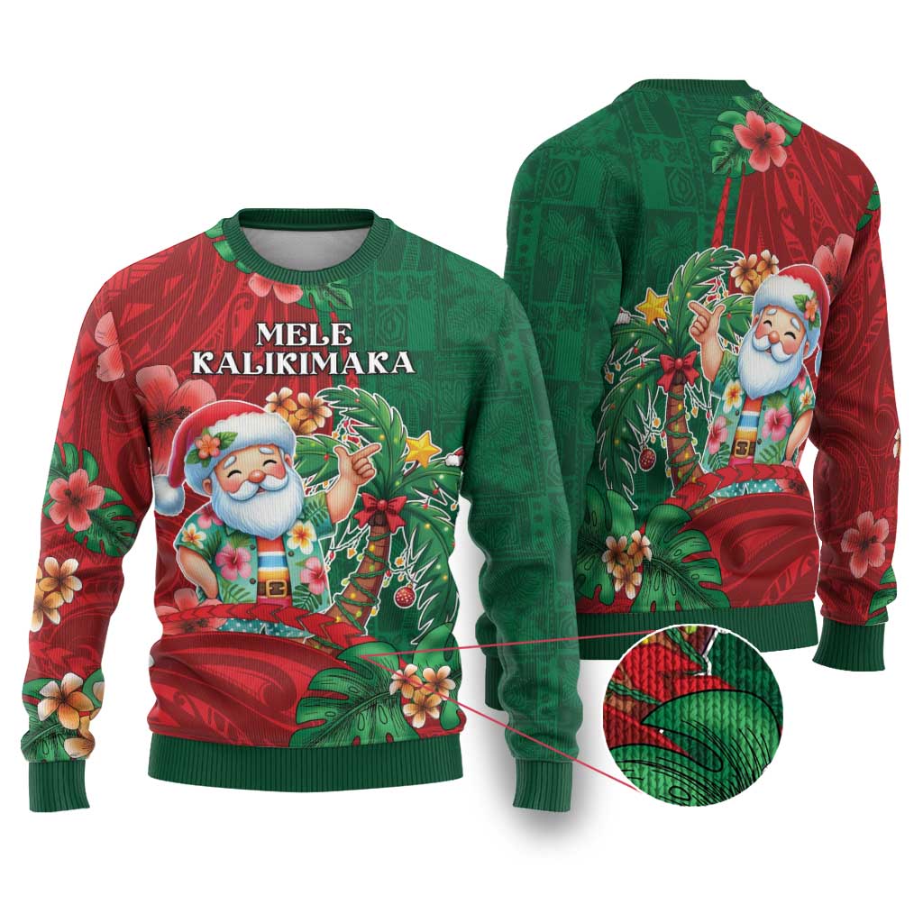 Hawaii Christmas Ugly Christmas Sweater Mele Kalikimaka Funny Hawaiian Santa - Polynesian Pride