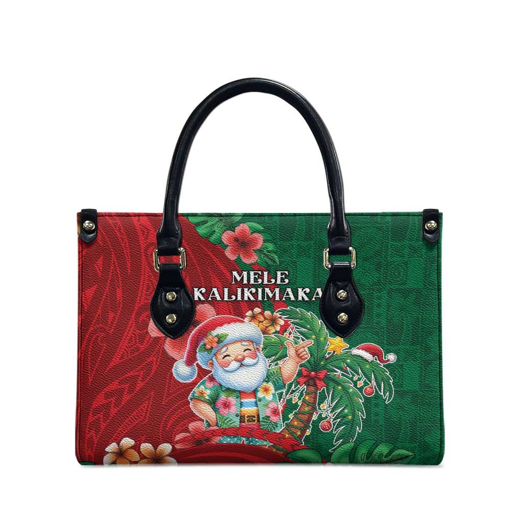 Hawaii Christmas Leather Bag Mele Kalikimaka Funny Hawaiian Santa - Polynesian Pride