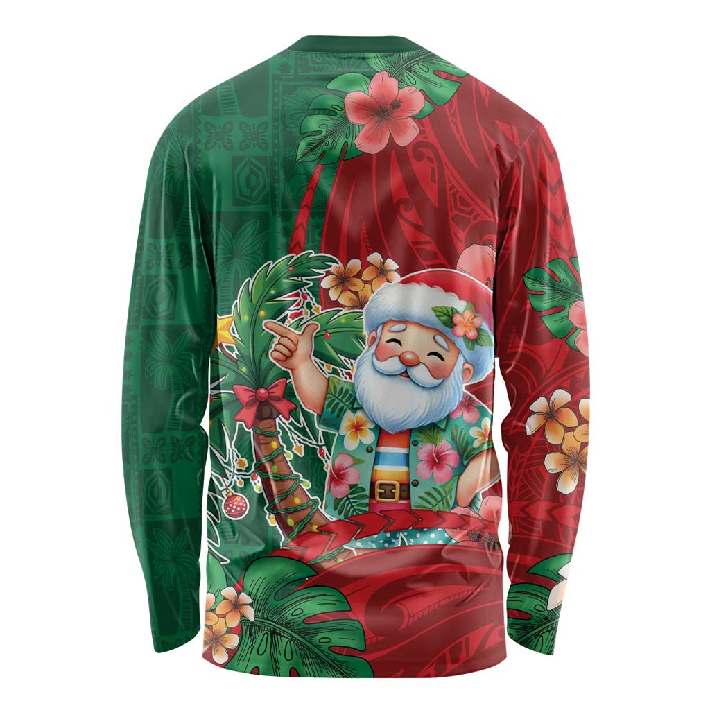 Hawaii Christmas Long Sleeve Shirt Mele Kalikimaka Funny Hawaiian Santa DT05 - Polynesian Pride