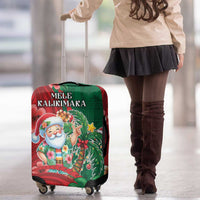 Hawaii Christmas Luggage Cover Mele Kalikimaka Funny Hawaiian Santa - Polynesian Pride