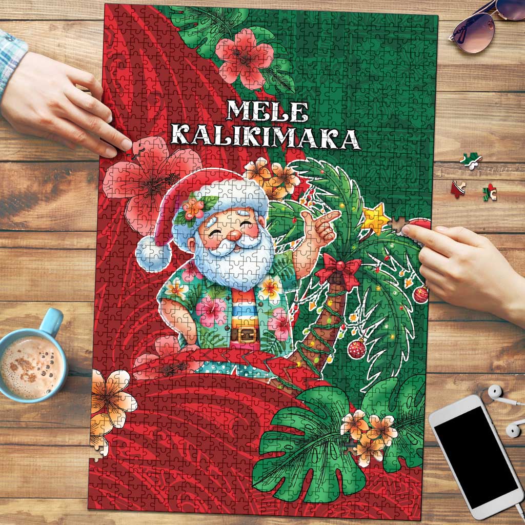 Hawaii Christmas Puzzle Mele Kalikimaka Funny Hawaiian Santa - Polynesian Pride