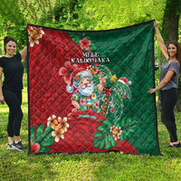 Hawaii Christmas Quilt Mele Kalikimaka Funny Hawaiian Santa - Polynesian Pride