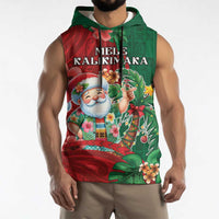 Hawaii Christmas Sleeveless Hoodie Mele Kalikimaka Funny Hawaiian Santa - Polynesian Pride