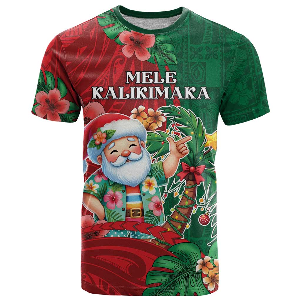 Hawaii Christmas T Shirt Mele Kalikimaka Funny Hawaiian Santa - Polynesian Pride