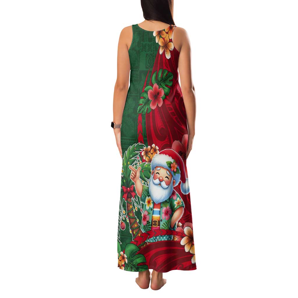 Hawaii Christmas Tank Maxi Dress Mele Kalikimaka Funny Hawaiian Santa - Polynesian Pride