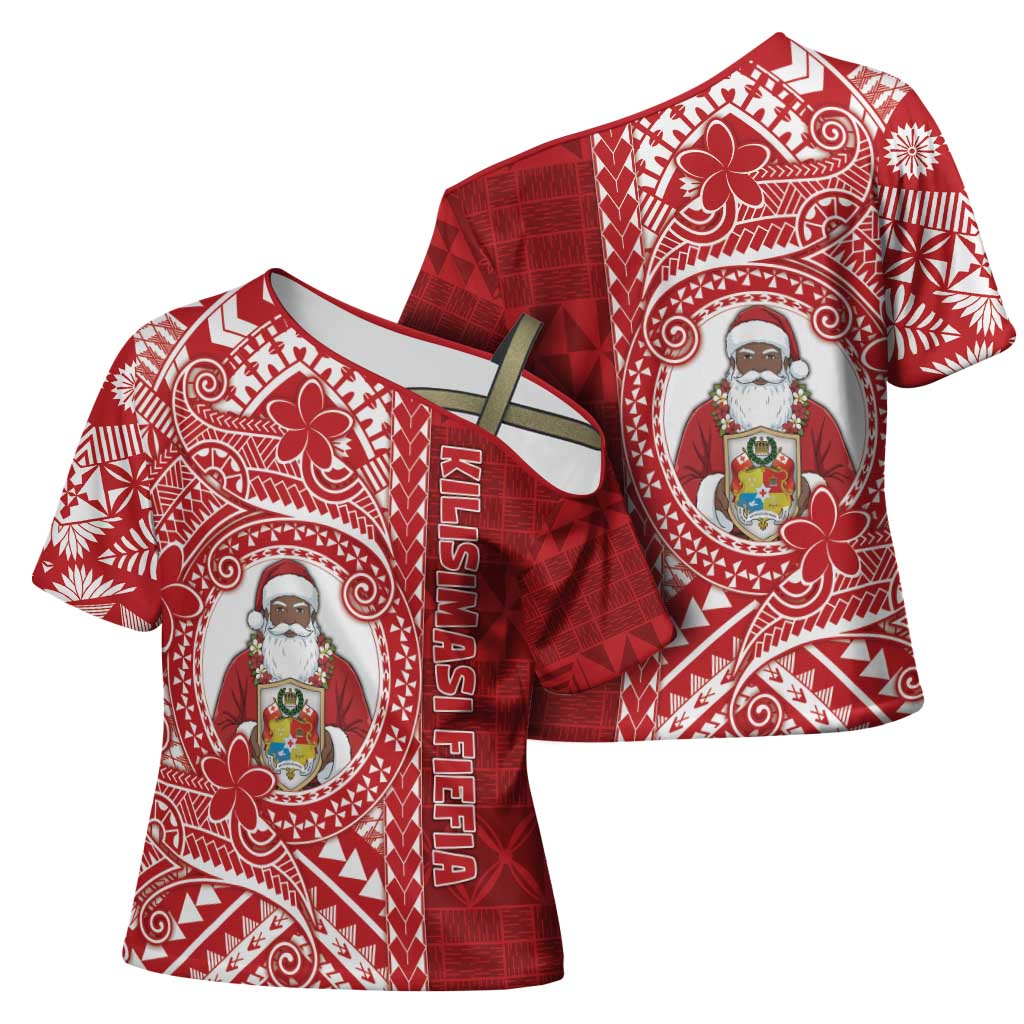 Tonga Christmas Cross Shoulder Shirt Kilisimasi Fiefia - Polynesian Pride